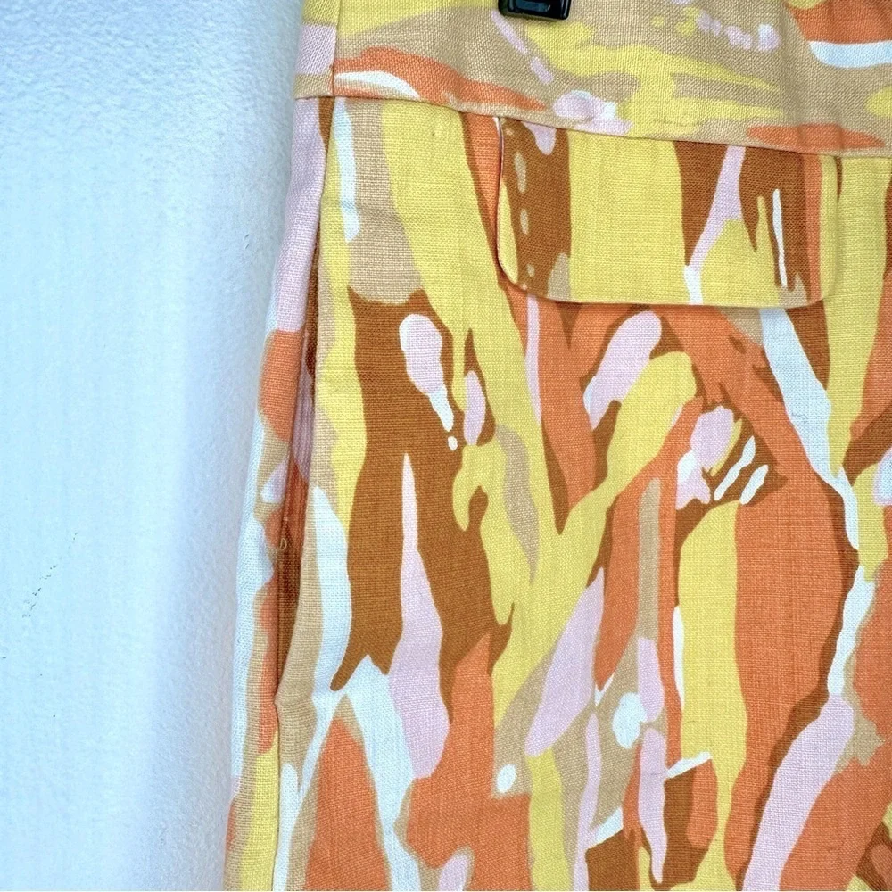 J. Crew Yellow and Orange Patterned Mini Skirt
